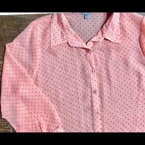 Charlotte Russe Polka-Dot Button Down Shirt